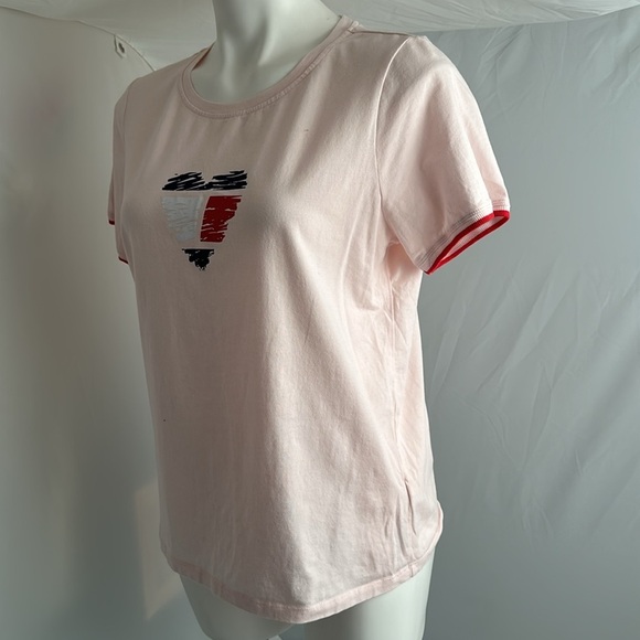 Tommy Hilfiger light pink red and blue heart graphic short sleeve t-shirt - Picture 4 of 9